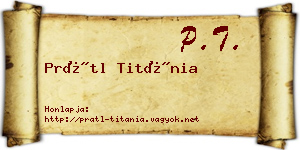 Prátl Titánia névjegykártya
